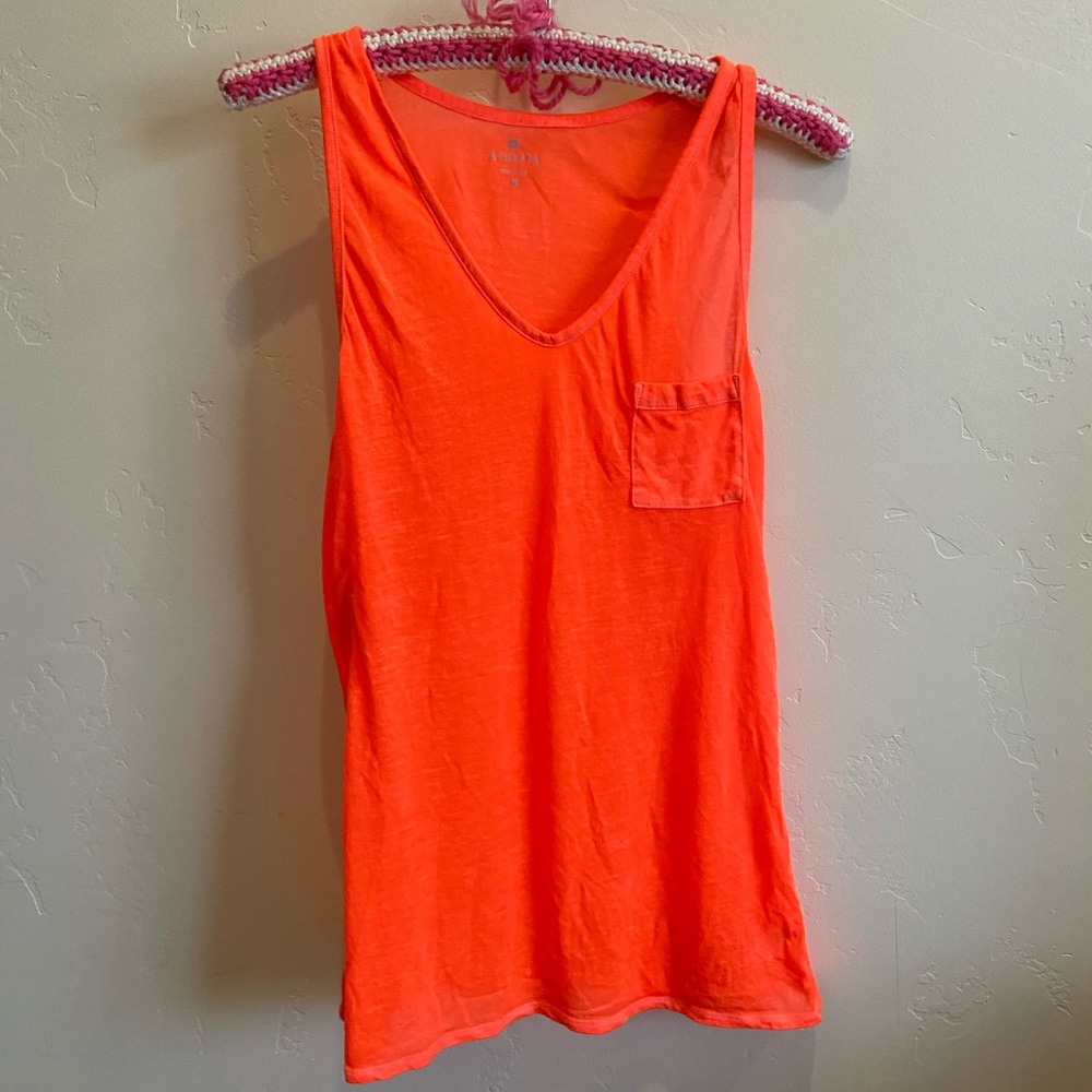Athleta Orange Sugar Wash Sheer Tank Medium